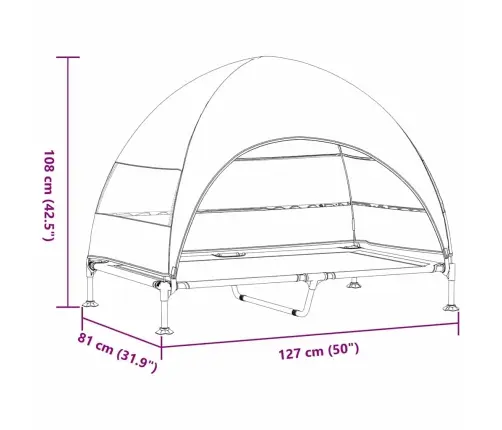 Üles Tõstetud Koera Voodi Pruun 127 X 81 X 108 Cm
