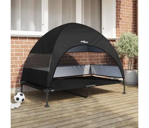 Pakeltas Šuns Lova Juoda 127 X 81 X 108 Cm Audinys Ir Plienas