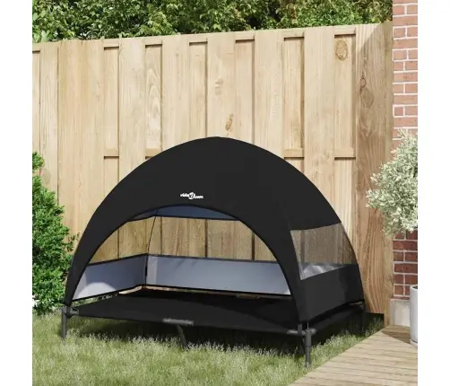 Pakeltas Šuns Lova Juoda 127 X 81 X 108 Cm Audinys Ir Plienas