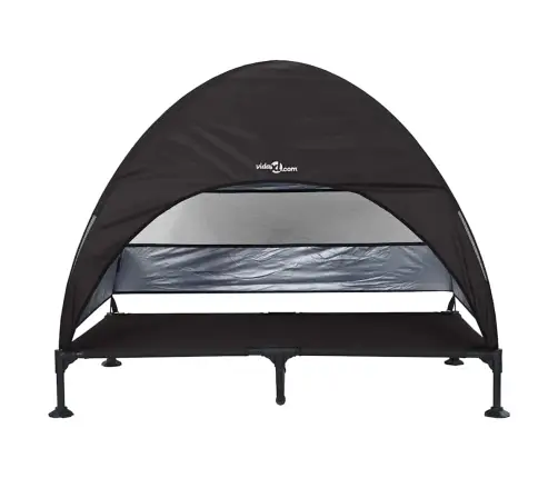 Pakeltas Šuns Lova Juoda 127 X 81 X 108 Cm Audinys Ir Plienas