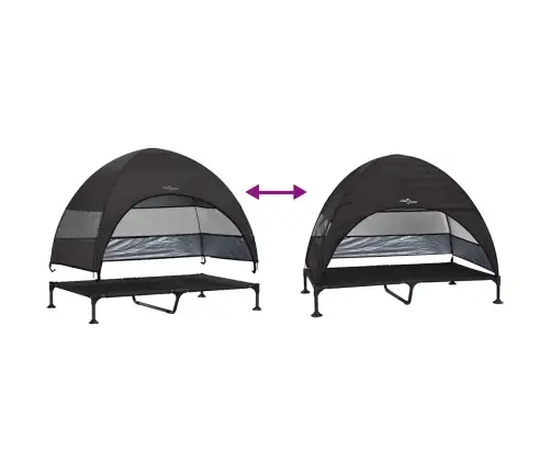 Pakeltas Šuns Lova Juoda 127 X 81 X 108 Cm Audinys Ir Plienas