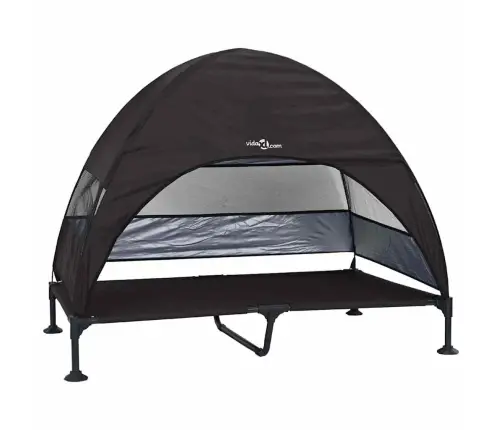 Pakeltas Šuns Lova Juoda 127 X 81 X 108 Cm Audinys Ir Plienas