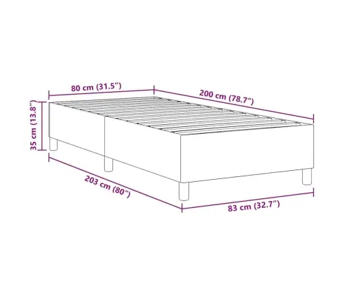 Kaste Spring Gulta Gaiši Pelēks 80X200 Cm Korduroja Audums Vidaxl