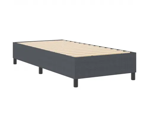 Box Spring Gulta Tumši Pelēka 80X200 Cm Korduroja Audums Vidaxl