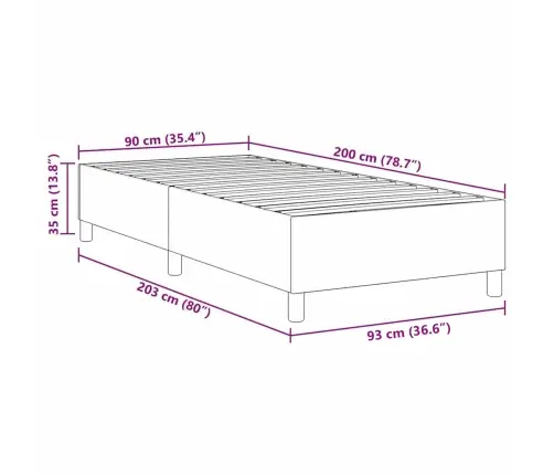 Box Spring Gultas Zila 90X200 Cm Korduroja Audums Vidaxl