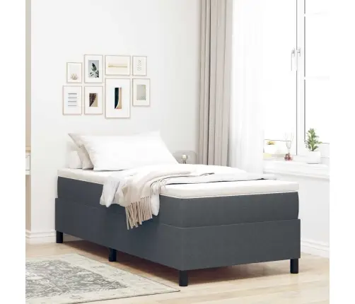 Kaste Gultas Rāmis Tumši Pelēks 100X200 Cm Corduroy Audums Vidaxl