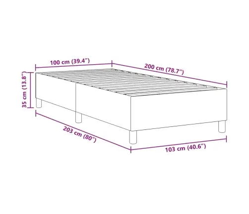 Boksa Pamatne Gultai Zila 100X200 Cm Korduroja Audums Vidaxl