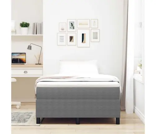 Box Spring Gulta Gaiši Pelēks 120X200 Cm Korduroja Audums Vidaxl