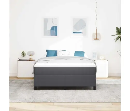 Kaste Ar Atsperēm Tumši Pelēka 140X200 Cm Samts Vidaxl