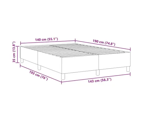 Platvormvoodi Raam Sinine 140 X 190 Cm Kangas