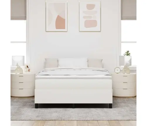 Gultas Rāmis Ar Atsperēm Krēmkrāsas 140X200 Cm Corduroy Audums Vidaxl