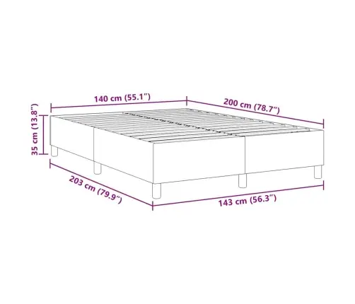 Gultas Rāmis Ar Atsperēm Krēmkrāsas 140X200 Cm Corduroy Audums Vidaxl