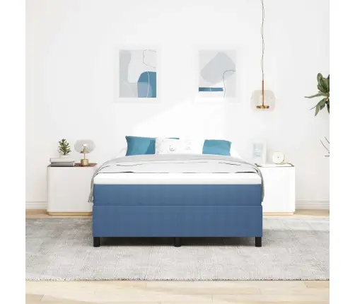 Boksspring Gulta Zila 140X200 Cm Corduroy Audums Vidaxl