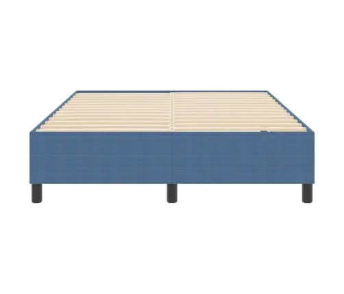 Gultas Rāmis Ar Atsperēm Zils 160X200 Cm Korduroja Audums Vidaxl