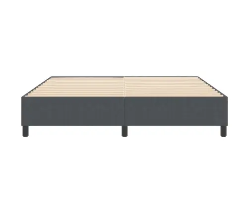 Gultas Rāmja Pamatne Tumši Pelēka Super Karaļa Samta Audums Vidaxl