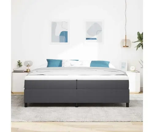 Gulbis Box Spring Tumši Pelēks 200X200 Cm Pāvelur Audums Vidaxl