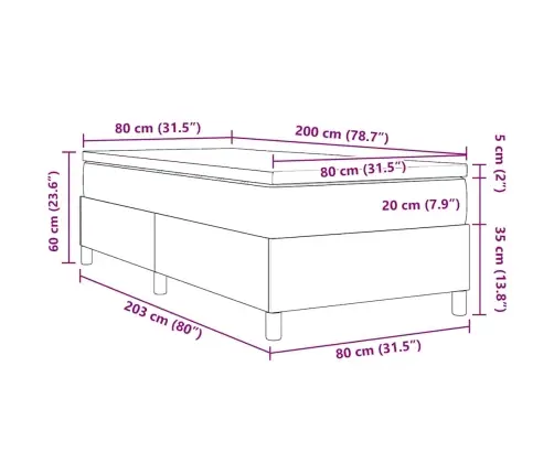 Gultas Pamatne Ar Matraci - Gaiši Pelēka 80 X 200 Cm Korduroja Audumā Vidaxl