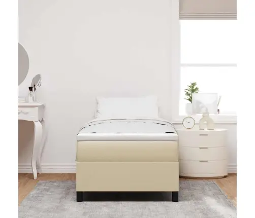 Box Spring Gulta Ar Matraci Gaiši Zaļā Pelēkā Krāsā, 80 X 200 Cm, No Kordūra Auduma. Vidaxl