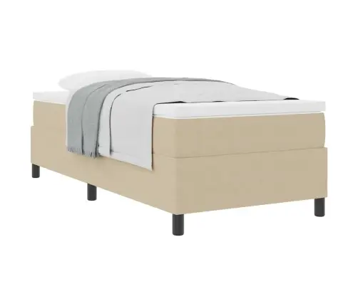 Box Spring Gulta Ar Matraci Gaiši Zaļā Pelēkā Krāsā, 80 X 200 Cm, No Kordūra Auduma. Vidaxl