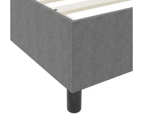 Box Spring Gulta Ar Matraci Gaišpelēkā Krāsā, 90 X 200 Cm, Kordūru Audums Vidaxl