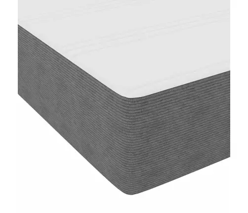 Box Spring Gulta Ar Matraci Gaišpelēkā Krāsā, 90 X 200 Cm, Kordūru Audums Vidaxl