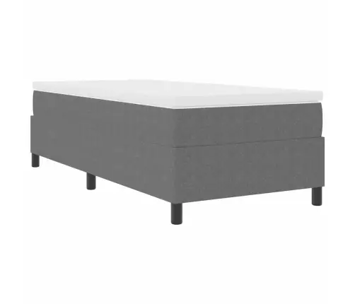Box Spring Gulta Ar Matraci Gaišpelēkā Krāsā, 90 X 200 Cm, Kordūru Audums Vidaxl