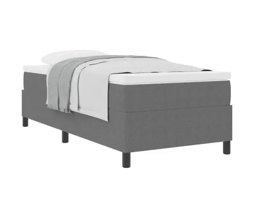 Box Spring Gulta Ar Matraci Gaišpelēkā Krāsā, 90 X 200 Cm, Kordūru Audums Vidaxl