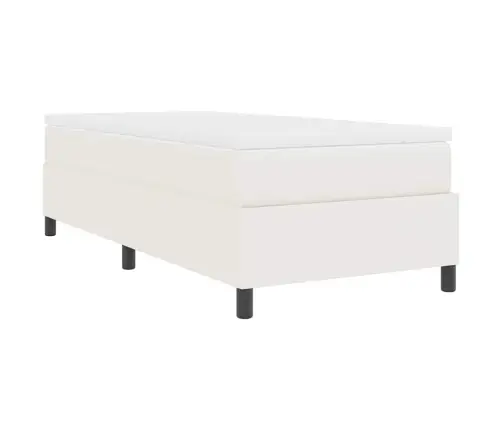 Kastītes Atsperu Gulta Krēmkrāsa Un Balta 203 X 90 X 60 Cm Vidaxl