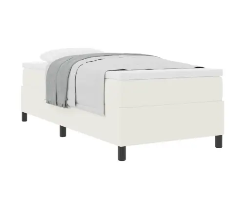 Kastītes Atsperu Gulta Krēmkrāsa Un Balta 203 X 90 X 60 Cm Vidaxl