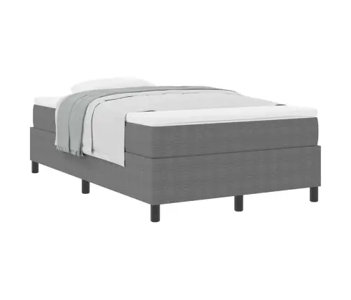 Kastītes Atsperu Gulta Gaiši Pelēks Un Balts 203 X 120 X 60 Cm Vidaxl