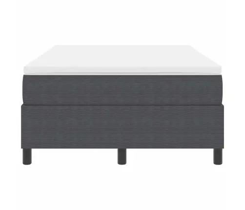 Kastītes Atsperu Gulta Tumši Pelēks Un Balts 203 X 120 X 60 Cm Vidaxl