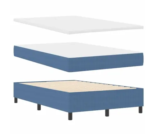 Box Spring Gulta Ar Matraču Zilā Krāsā, 120 X 200 Cm, Kordūras Audums. Vidaxl