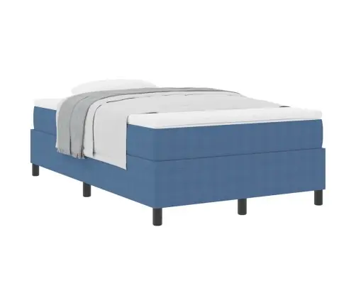 Box Spring Gulta Ar Matraču Zilā Krāsā, 120 X 200 Cm, Kordūras Audums. Vidaxl