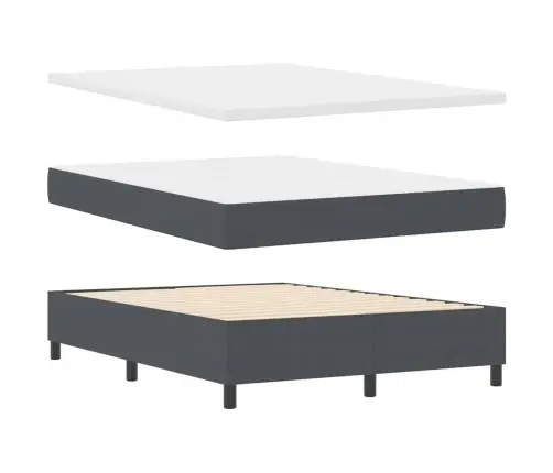 Kaste Ar Matrača Gultu Tumši Pelēkā Krāsā, 140 X 200 Cm, Korduroja Audums Vidaxl