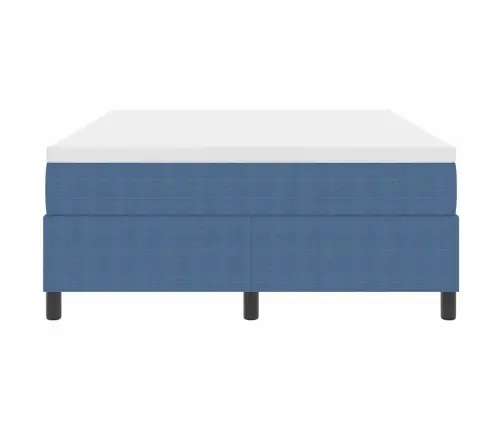 Gultas Pamatne Ar Matraci Zilā Krāsā, 140 X 200 Cm, Kordūra Audums Vidaxl
