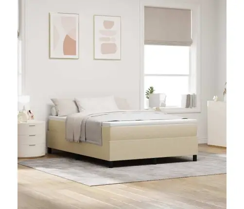 Box Spring Gulta Ar Matraci Gaiši Zaļā Un Pelēkā Krāsā, 140 X 200 Cm, Kordūra Audums Vidaxl