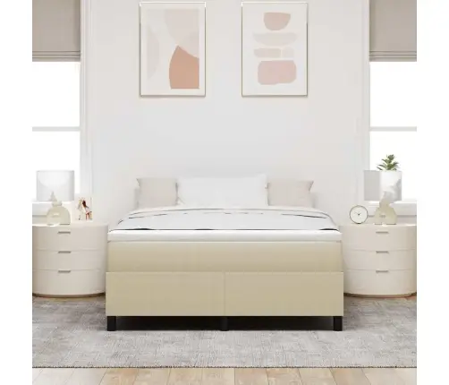 Box Spring Gulta Ar Matraci Gaiši Zaļā Un Pelēkā Krāsā, 140 X 200 Cm, Kordūra Audums Vidaxl