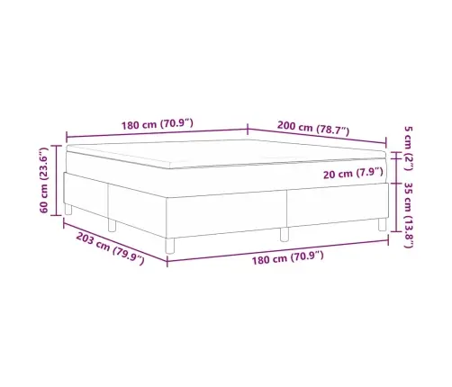 Kastītes Atsperu Gulta Zila Un Balta 180 X 200 Cm Vidaxl
