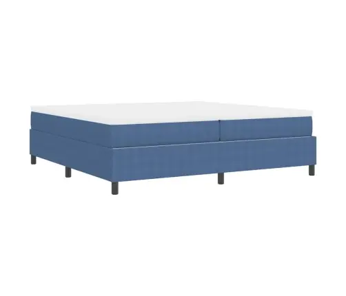 Box Spring Gulta Ar Matraci, Zila, 200X200 Cm, Kordūrveida Audums Vidaxl
