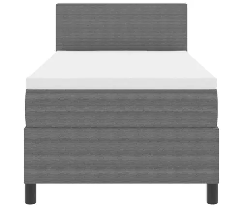 Kastes Atsperu Gulta Ar Matrača Gaiši Pelēks 80X200 Cm Korduroja Audums Vidaxl