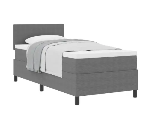 Kastes Atsperu Gulta Ar Matrača Gaiši Pelēks 80X200 Cm Korduroja Audums Vidaxl