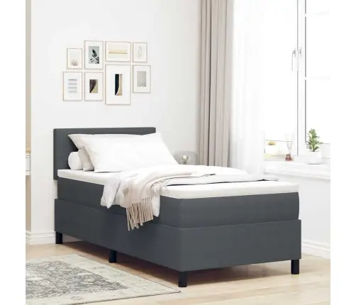 Gulta Komplektā Ar Matraci Tumši Pelēka 90 X 200 Cm Korduroja Audums Vidaxl