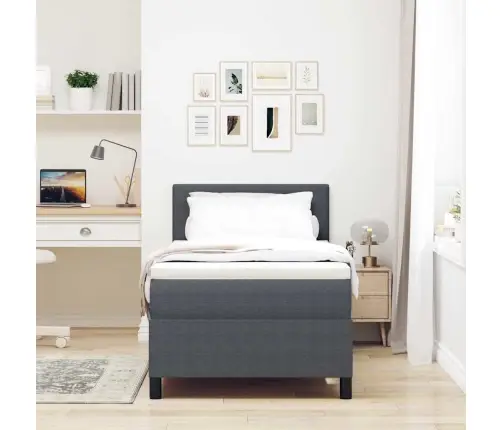 Gulta Komplektā Ar Matraci Tumši Pelēka 90 X 200 Cm Korduroja Audums Vidaxl