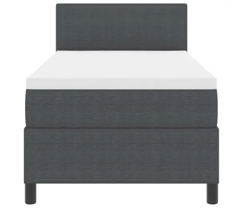 Gulta Komplektā Ar Matraci Tumši Pelēka 90 X 200 Cm Korduroja Audums Vidaxl