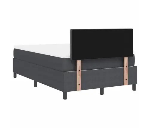 Kastītes Atsperu Gulta Tumši Pelēks Un Balts 120 X 190 Cm Vidaxl