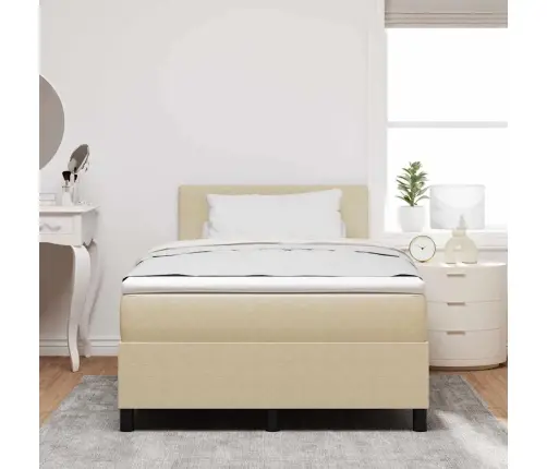 Kastītes Atsperu Gulta Gaiši Pelēks Un Balts 120 X 190 Cm Vidaxl