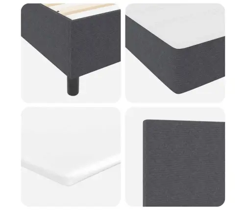 Kastītes Atsperu Gulta Tumši Pelēks Un Balts 100 X 200 Cm Vidaxl