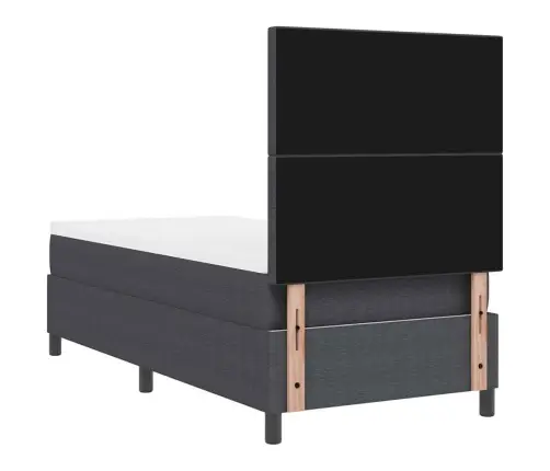 Kastītes Atsperu Gulta Tumši Pelēks Un Balts 100 X 200 Cm Vidaxl