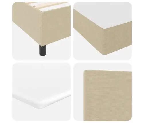 Kastīšu Gulta Ar Matraci Gaismas Bēšā Krāsā 100X200 Cm Korduroja Audums Vidaxl