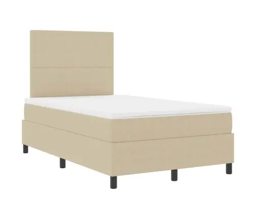 Kastītes Atsperu Gulta Gaiši Pelēks Un Balts 120 X 190 Cm Vidaxl